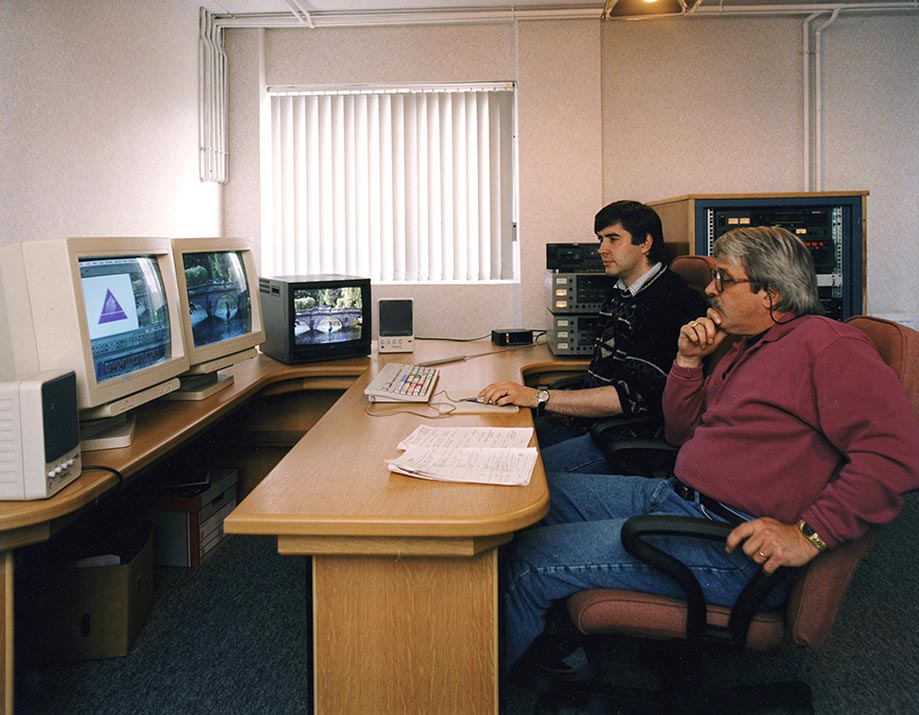 A broadcast documentary being edited at Callister Communications studio. We had one of Northern Ireland's first digital edit suites outside BBC and UTV.